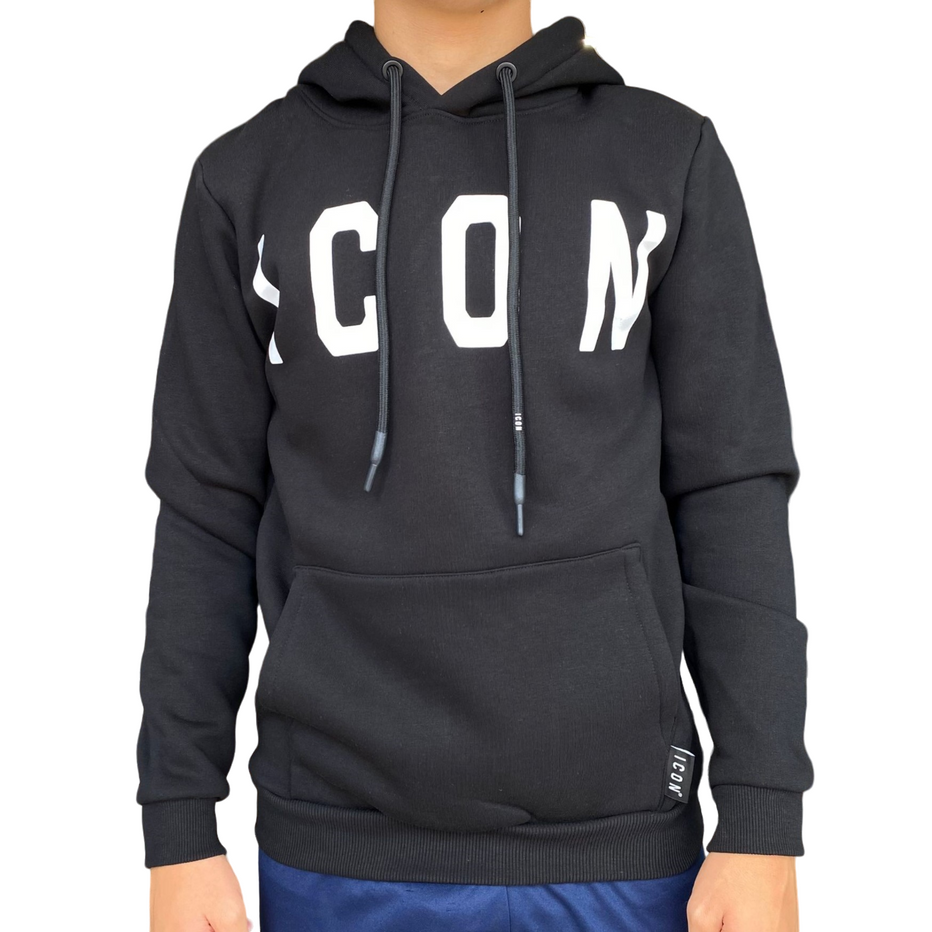 Felpa ICON con cappuccio logo grande avanti vari colori