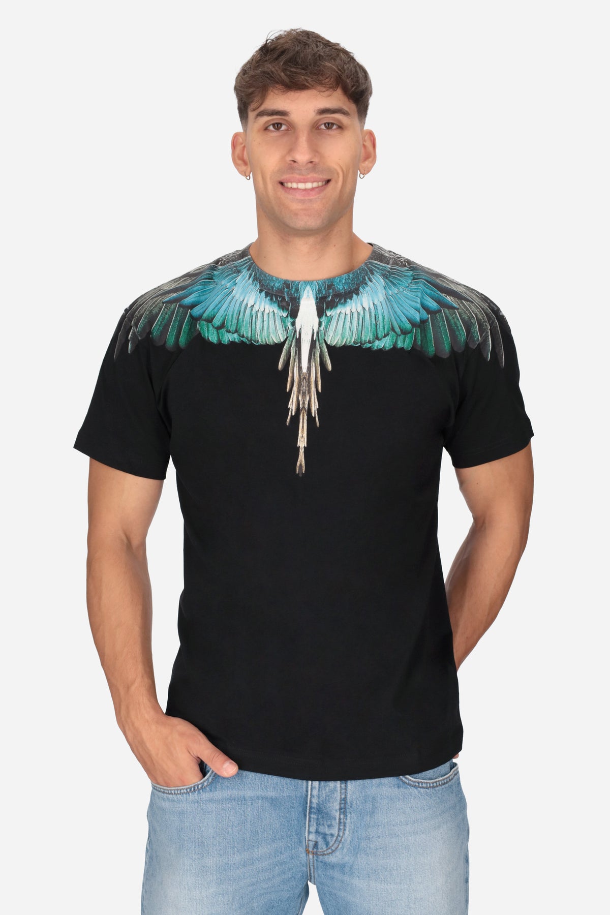T-shirt BURLON CON ali sfumate azzurre e verde