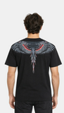 T-shirt BURLON nera con ali retro e logo bianco avanti