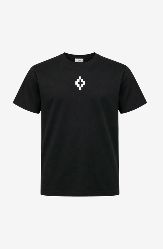 T-shirt BURLON nera con ali retro e logo bianco avanti