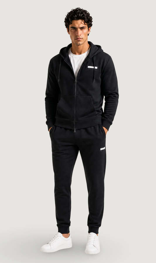 Tuta completa ARMANI nera logo grande retro e logo piccolo avanti