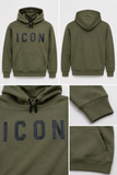 Felpa ICON con cappuccio logo grande avanti vari colori
