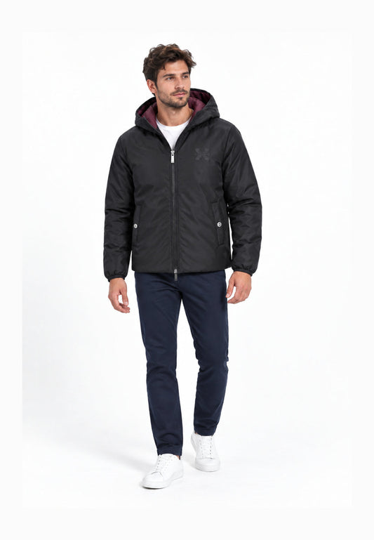 Giubbotto RICHMOND DOUBLE FACE nero/bordeaux