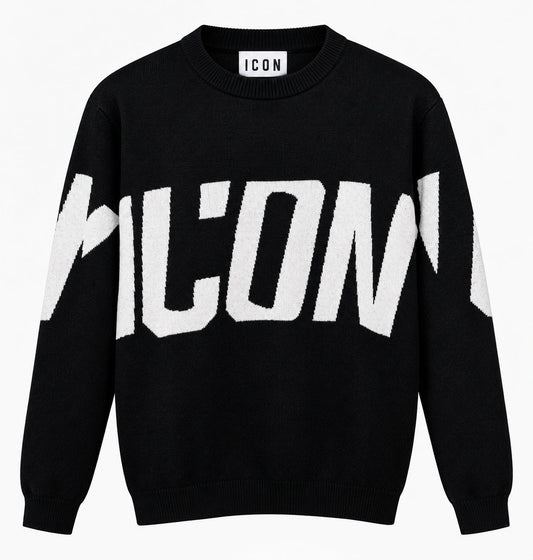Maglioncino ICON nero maxi LOGO