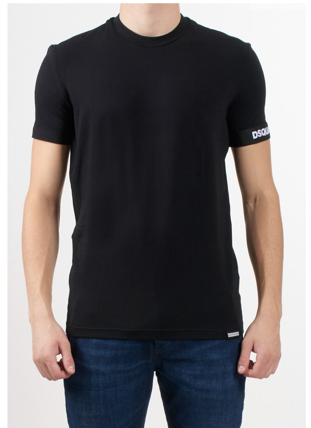 T-shirt DSQUARED2 total black bordo logo nero