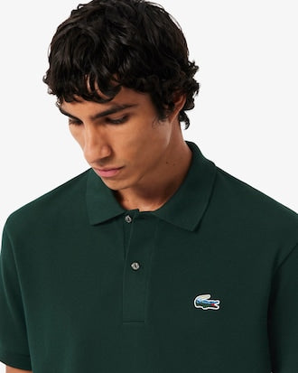 Polo LACOSTE Verde scuro logo tricolor