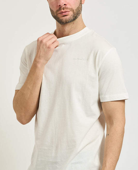 T-shirt RICHMOND OFF-WHITE basic logo a rilievo lato cuore