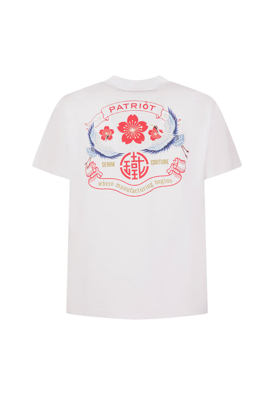T-shirt PATRIOT BIANCA retro stampa