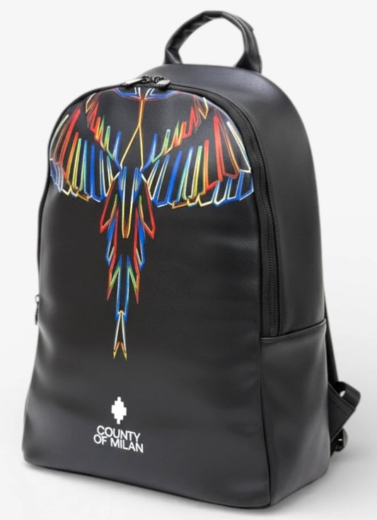 Zaino BURLON tutto in pelle con aquila multicolor