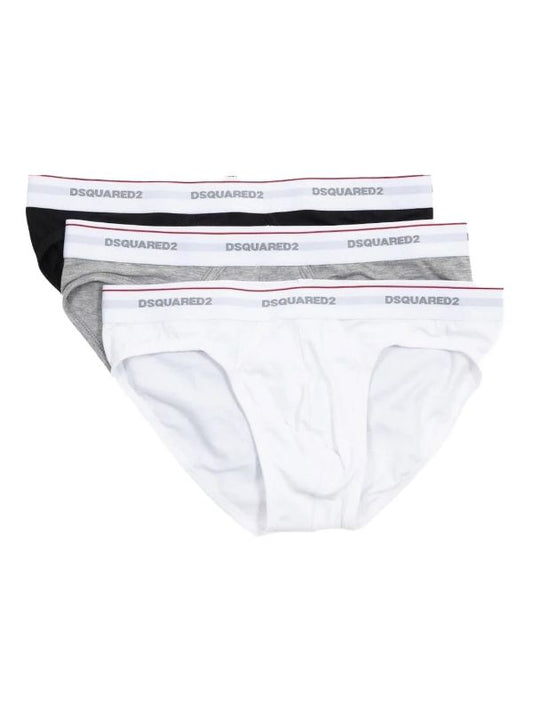 Tripack DISQUARED2 slip nero bianco e grigio