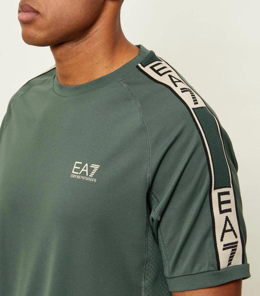 Completo ARMANI banda logata laterale verde e beige