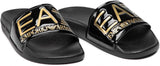 Ciabatte ARMANI nere con logo oro
