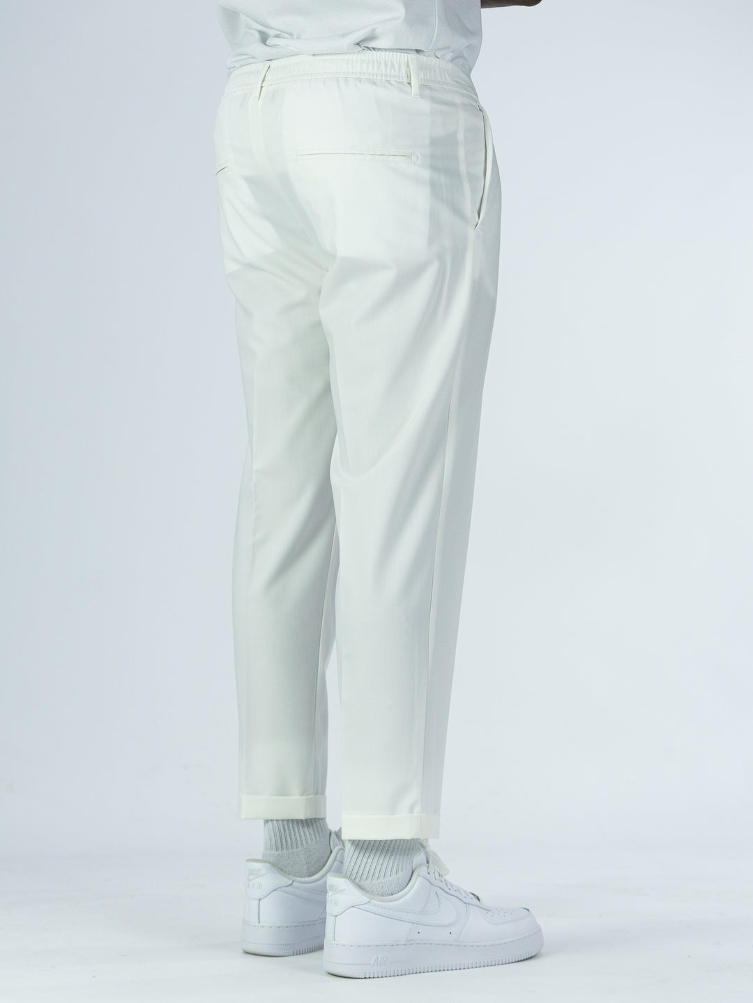 Pantalone cotone SOLDIER modello capri bianco