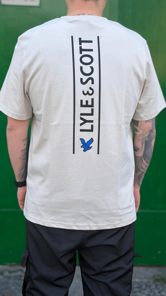 T-shirt LYLE SCOTT beige logo banda dietro Black