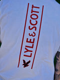 T-shirt LYLE SCOTT bianca banda retro rossa