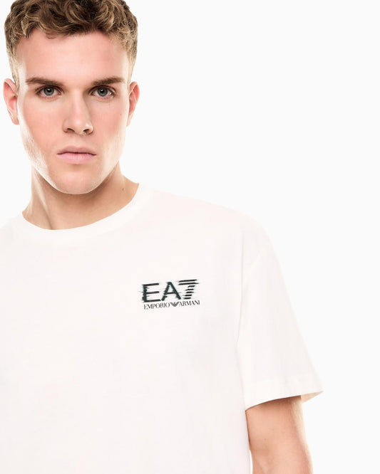 T-shirt ARMANI White logo avanti e indietro