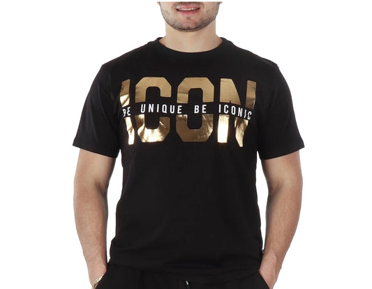 T-shirt ICON black logo oro