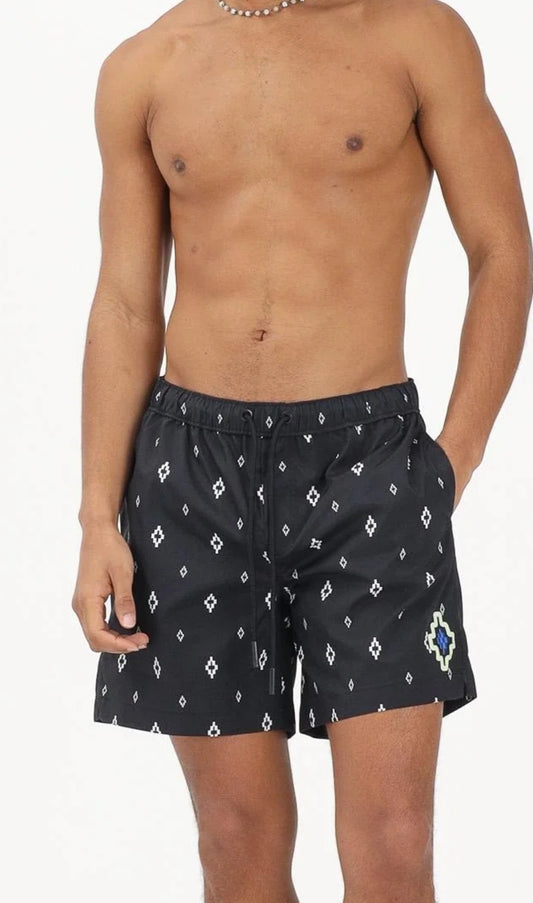 Costume BURLON total black monogram bianco avanti e indietro