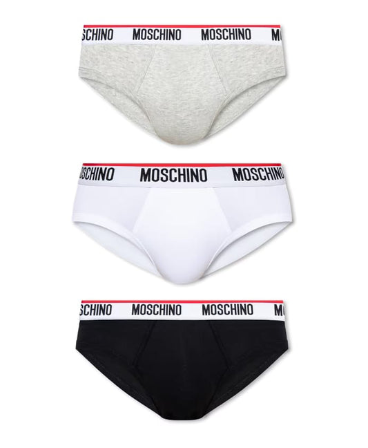 Tripack MOSCHINO slip nero bianco e grigio