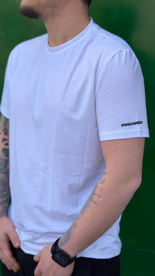 T-shirt DISQUARED2 total White logo basic braccio