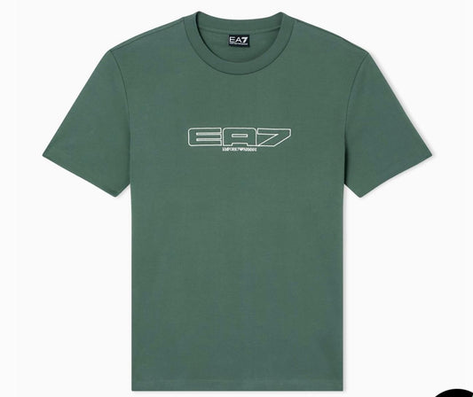 T-shirt ARMANI green logo white