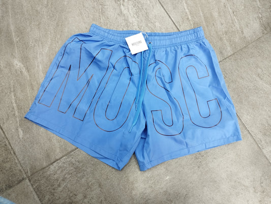 Costume MOSCHINO blu royal  logo avanti e indietro nero