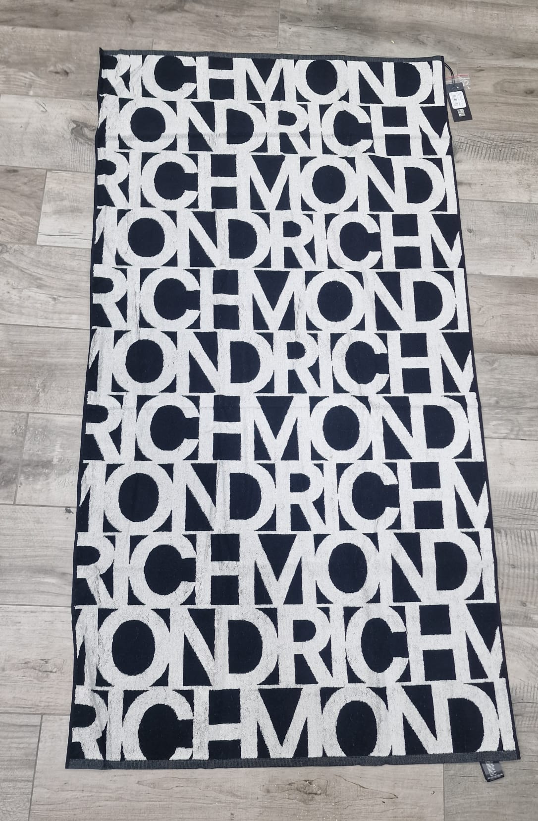 Telo mare RICHMOND monogram nera con logo bianco