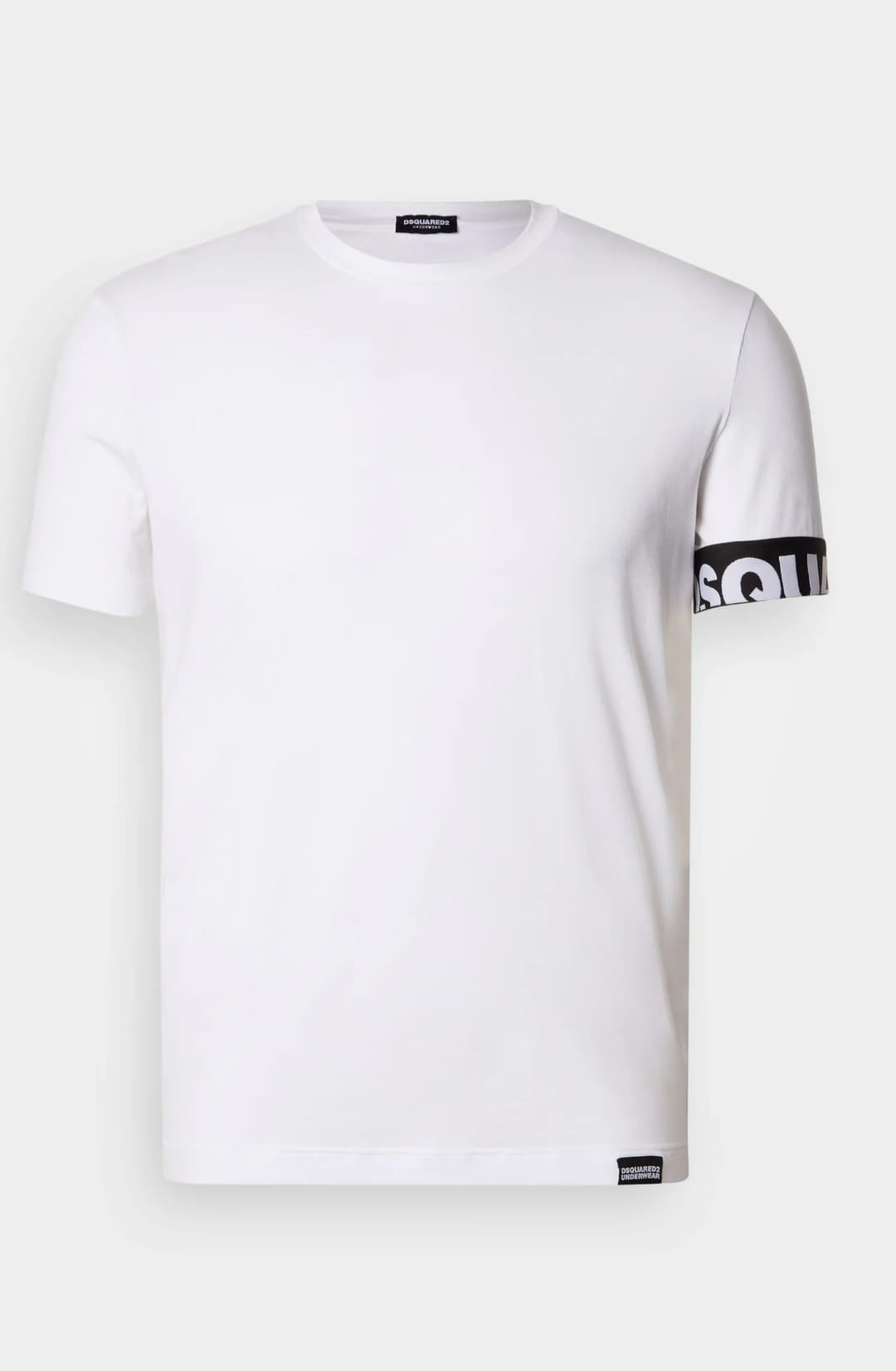 T-shirt DSQUARED2 bianca logata fascia bianca e nera