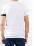 T-shirt DSQUARED2 total white fascia logata bianca e nera