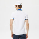 Polo LACOSTE bianca colletto bicolore
