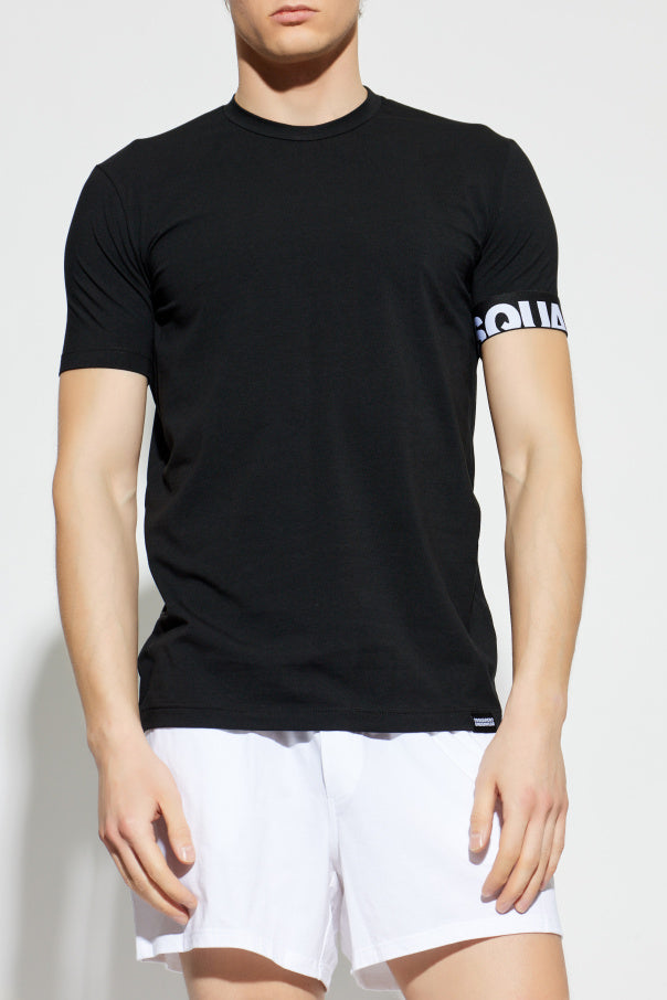 T-shirt DSQUARED2 fascia logata bianca
