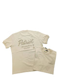 T-shirt PATRIOT beige stampa retro