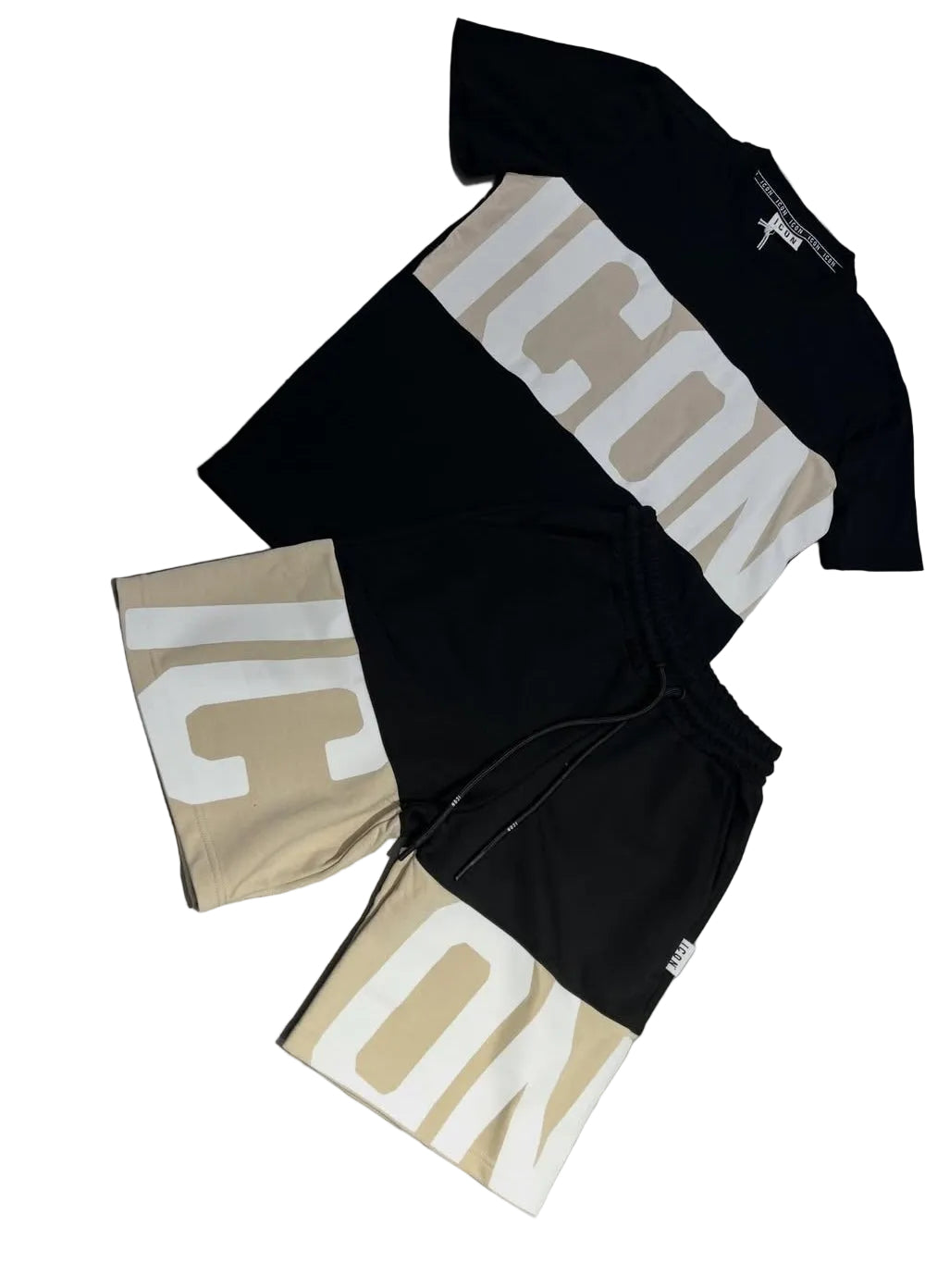 Completo ICON black and beige logo bianco