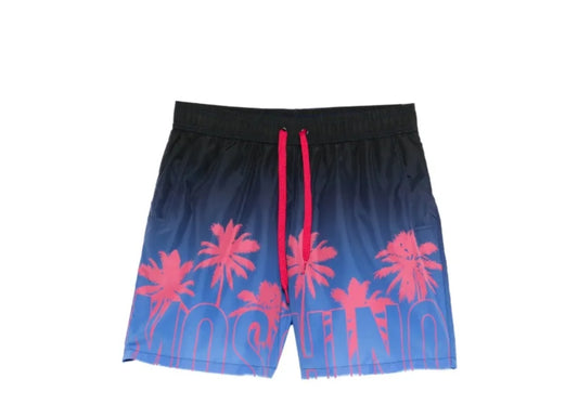 Costume MOSCHINO blu sfumato e logo fluo