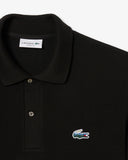 Polo LACOSTE nera logo tricolor