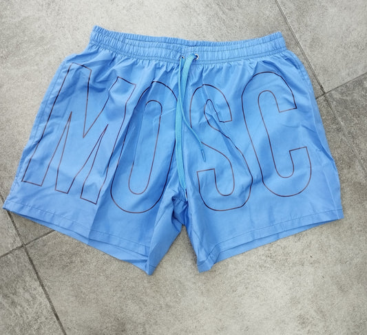 Costume MOSCHINO blu royal  logo avanti e indietro nero