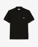 Polo LACOSTE nera logo tricolor