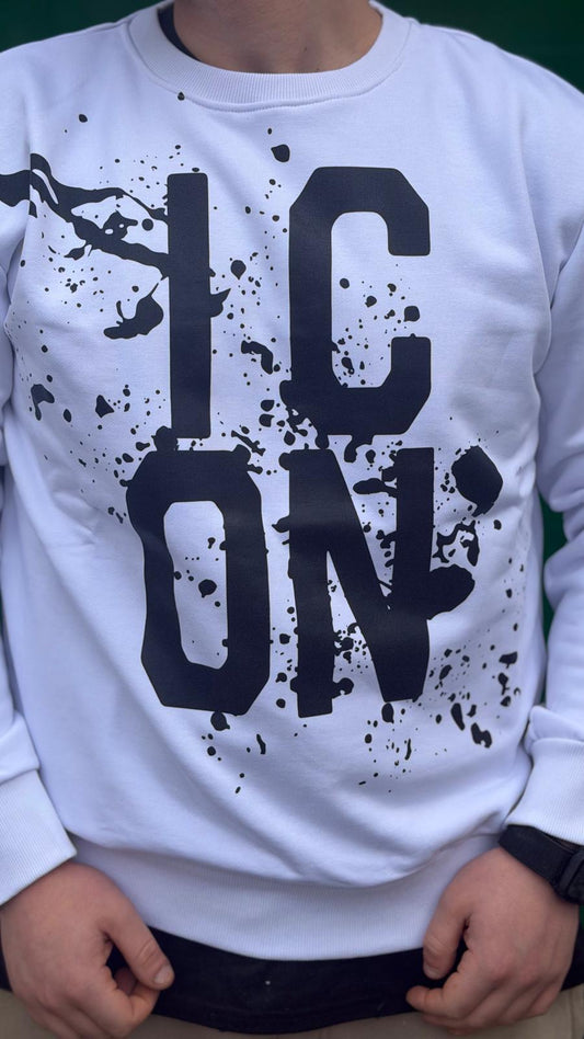 Felpa ICON White stampa black