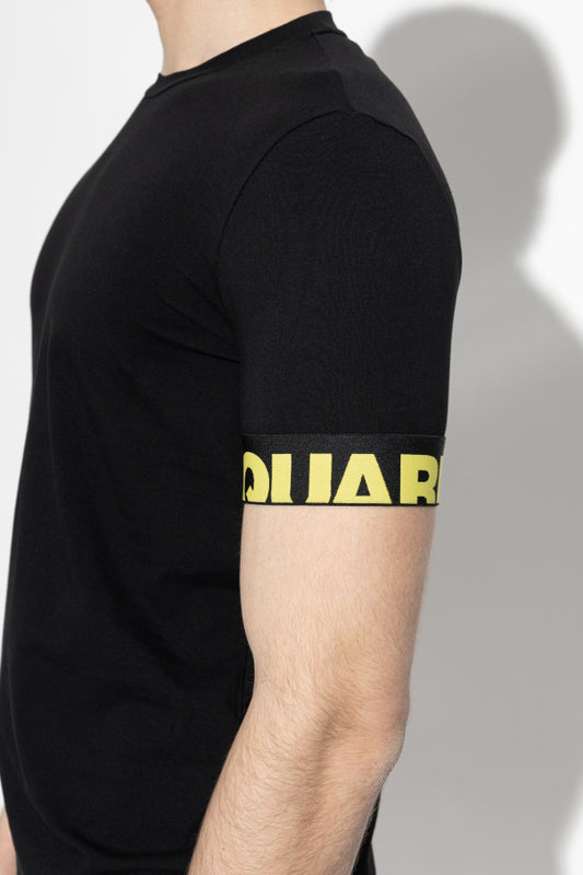 T-shirt DSQUARED2 fascia logata gialla