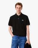 Polo LACOSTE nera logo tricolor