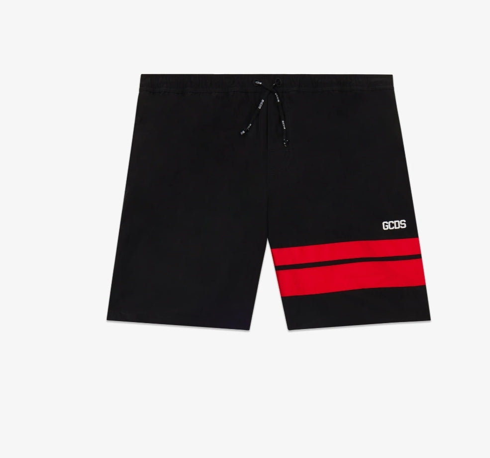 Costume GCDS black logo rosso