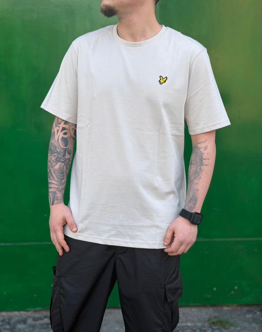 T-shirt LYLE SCOTT beige logo banda dietro Black