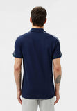 Polo LACOSTE blu con zip bicolore