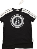 T-shirt ICON black con bande laterali
