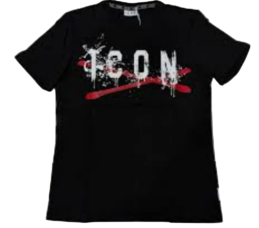 T-shirt ICON total black logo X