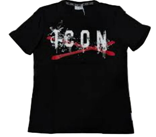T-shirt ICON total black logo X