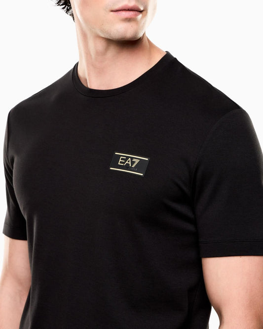 T-shirt ARMANI tot black logo in oro