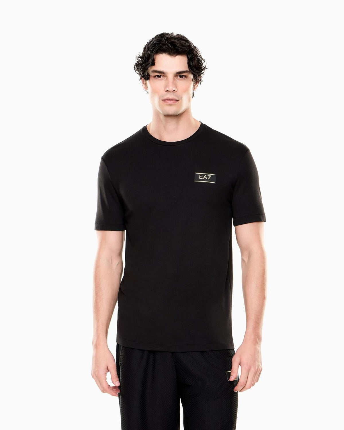 T-shirt ARMANI tot black logo in oro