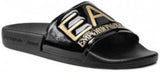 Ciabatte ARMANI nere con logo oro