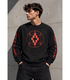 Felpa BURLON girocollo con logo segni zodiacali e scritta monogram retro